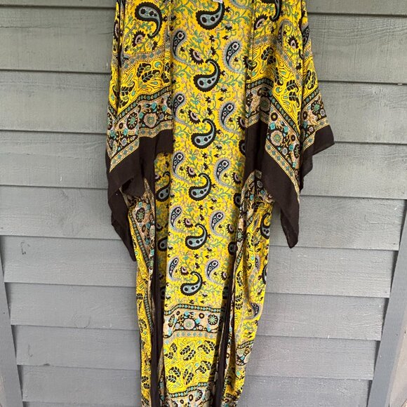 Free People Magic Dance Border Kimono Rare Yellow/Black - Picture 6 of 6